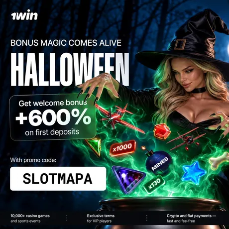 1win Halloween: welcome bonus +600% on first deposits with promo code SLOTMAPA