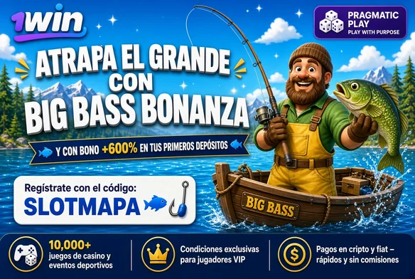 Big Bass Bonanza en 1win, atrapa el grande con el código SLOTMAPA
