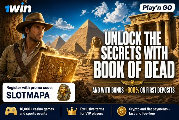 Book of Dead on 1win, unlock the secrets with promo code SLOTMAPA