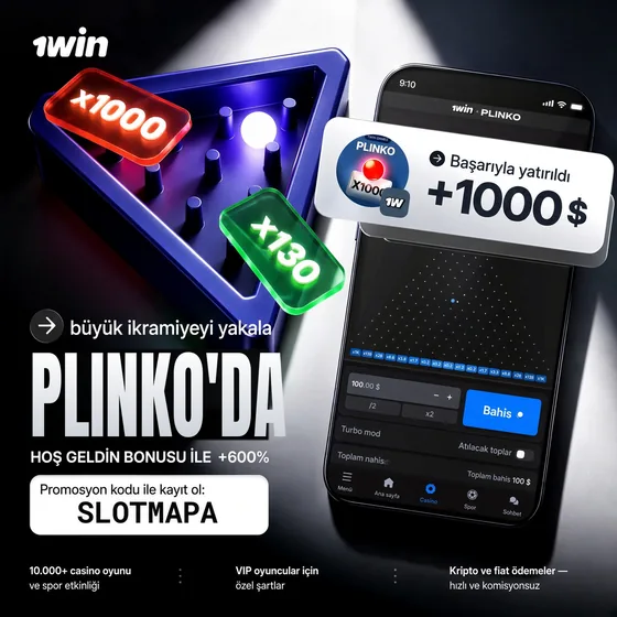 SLOTMAPA kodlu 1win Plinko promosyonu, jackpotu Plinko'da yakala