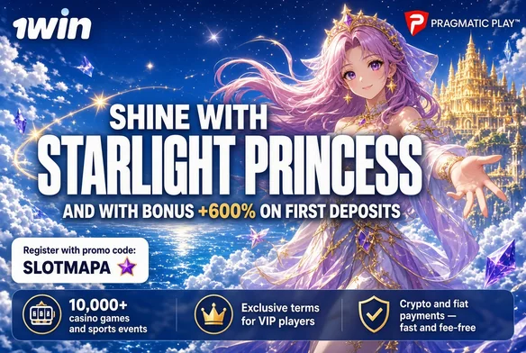 Starlight Princess on 1win, shine with promo code SLOTMAPA
