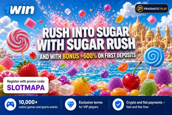 Sugar Rush on 1win, rush into sugar with promo code SLOTMAPA