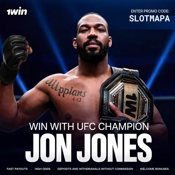 Win with UFC champion Jon Jones at 1win, promo code SLOTMAPA