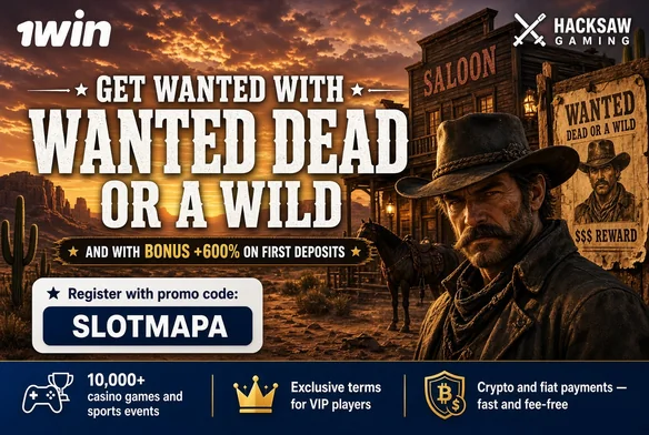 Wanted Dead or a Wild on 1win, get wanted with promo code SLOTMAPA