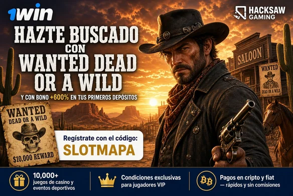 Wanted Dead or a Wild en 1win, hazte buscado con el código SLOTMAPA